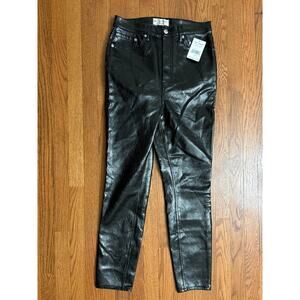 Free People We The Free Liquid Black Vegan Leather Pants OB1184969 Size 31 NEW